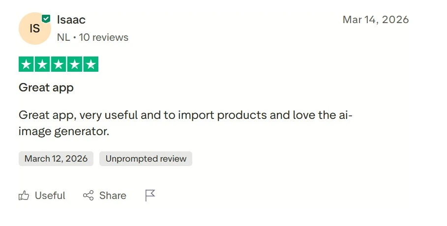 Trustpilot review of EcomEye