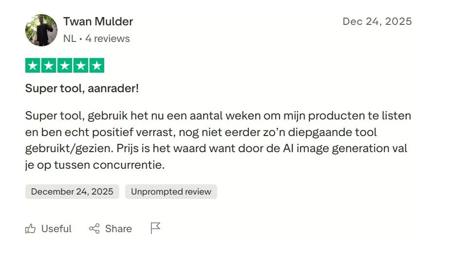 Trustpilot review of EcomEye